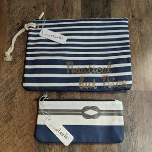 🆕 Charming Charlie Nautical Travel Pouch Set